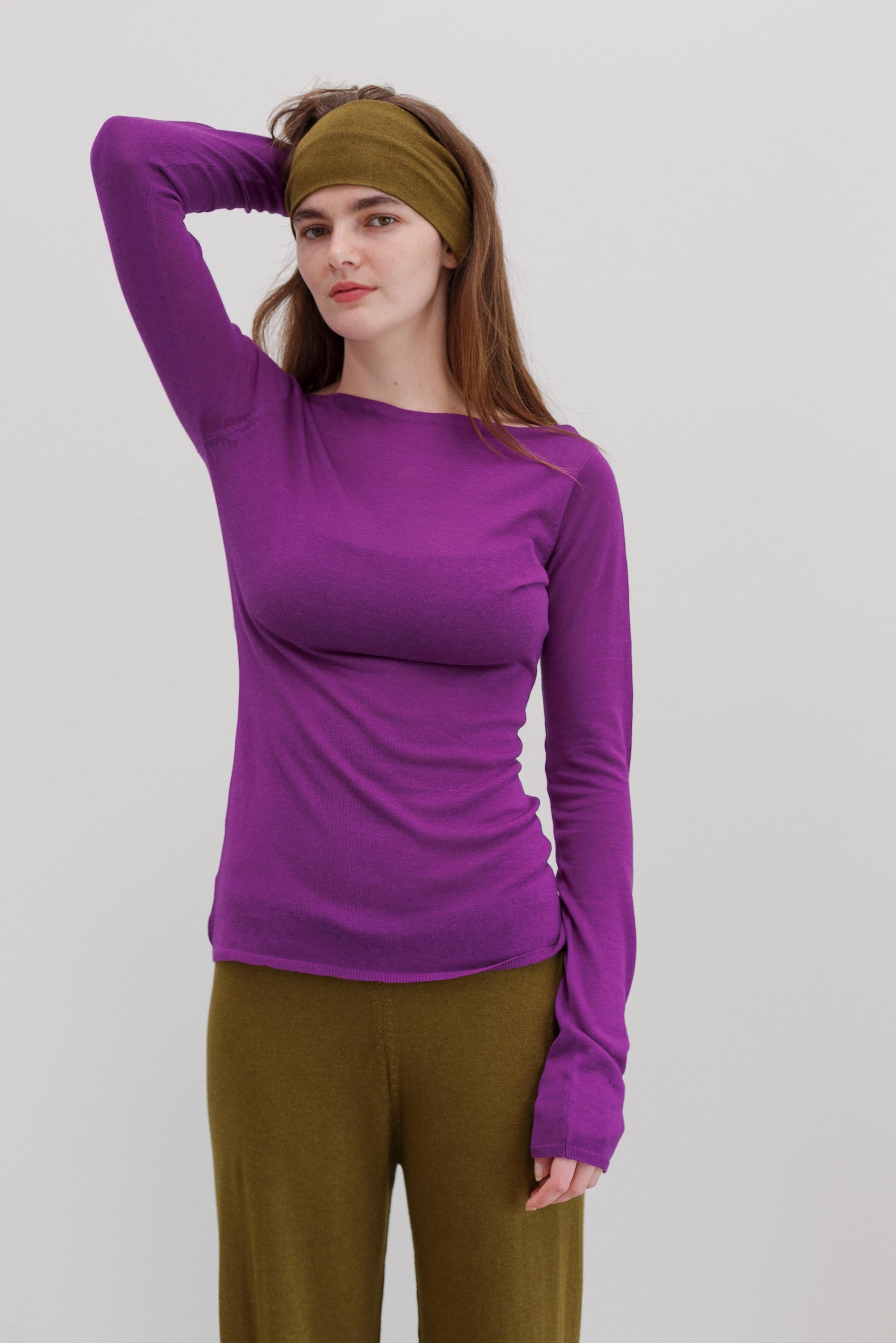 Carter Silk Cashmere Pants - Deep Chartreuse