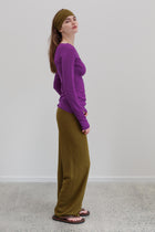 Carter Silk Cashmere Pants - Deep Chartreuse