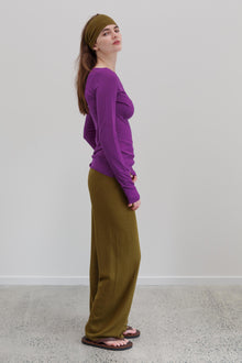Carter Silk Cashmere Pants - Deep Chartreuse