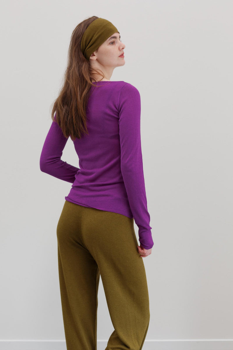 Carter Silk Cashmere Pants - Deep Chartreuse
