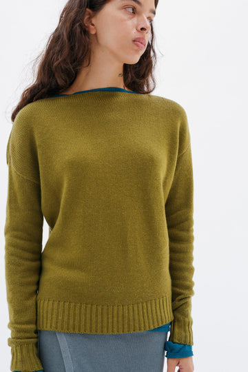 Ome Cashmere Jumper - Olive Oil