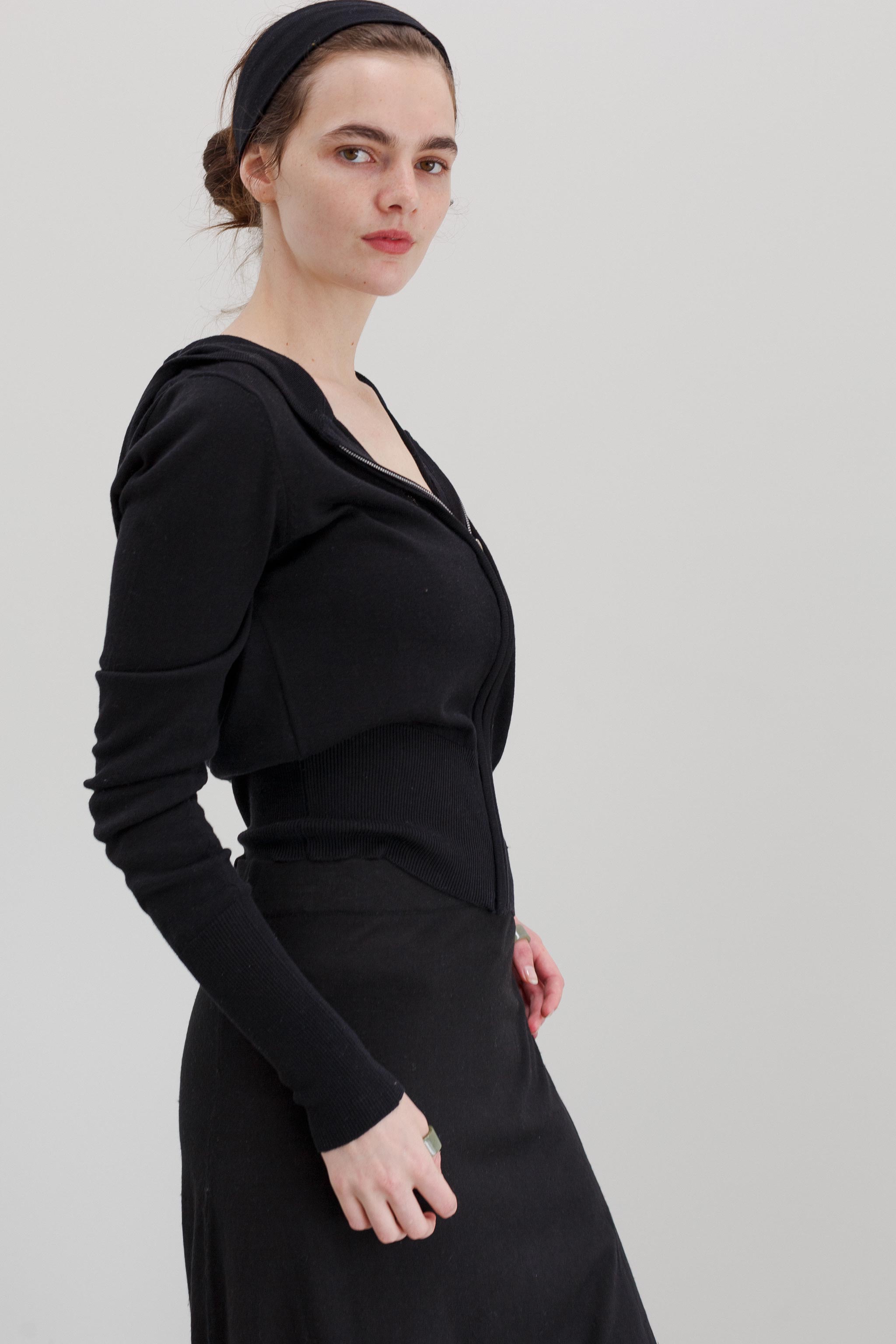 Wes Silk Cotton Hoodie - Black