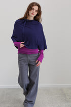 Lyra Cashmere Silk Cape - Berry Noir