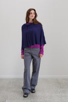 Lyra Cashmere Silk Cape - Berry Noir