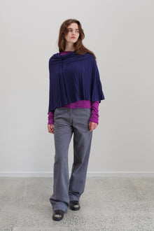 Lyra Cashmere Silk Cape - Berry Noir