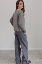 Girl Band Cashmere Cotton Jumper - Marl Grey