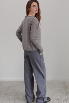 Girl Band Cashmere Cotton Jumper - Marl Grey