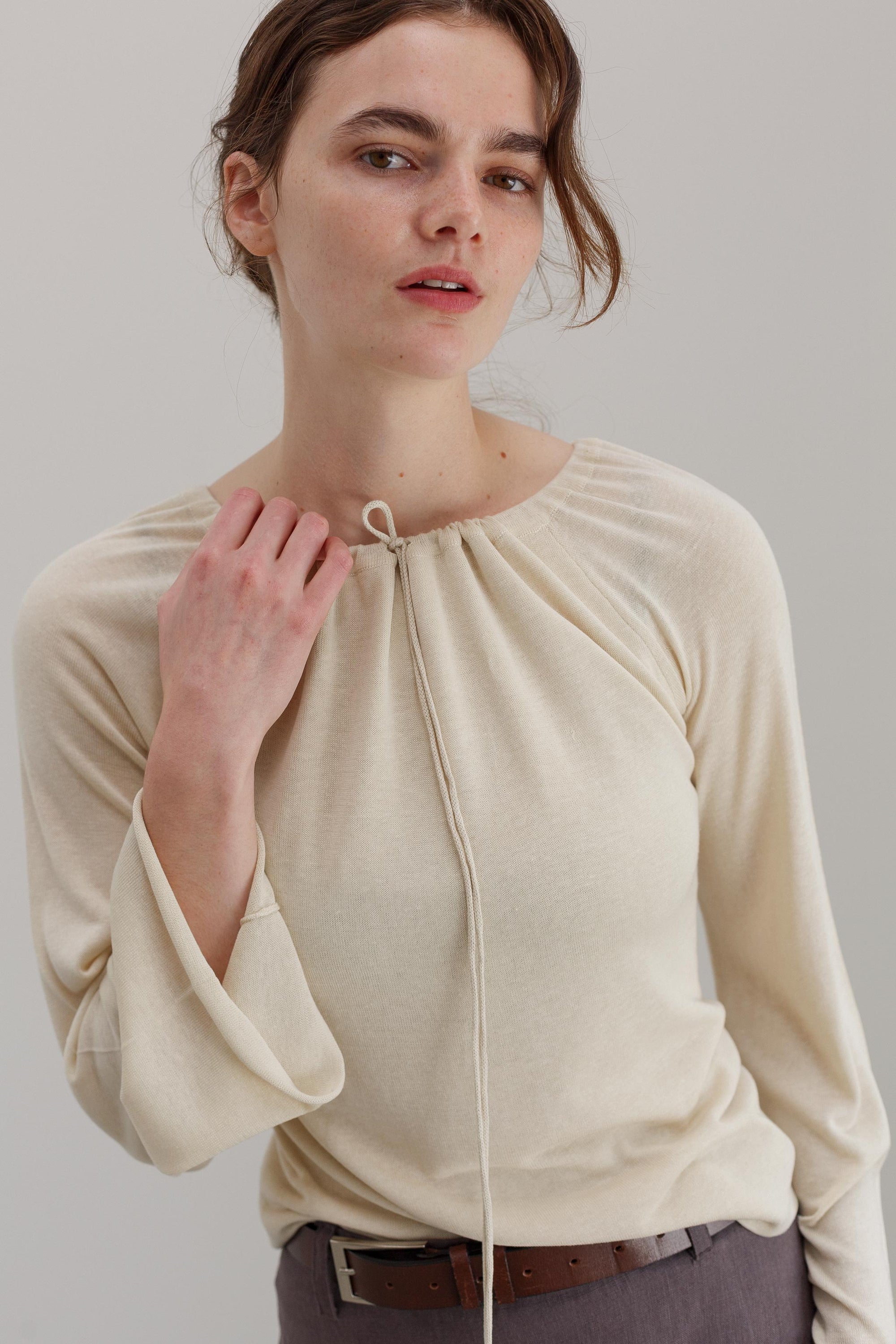 Amelon Silk Top - Cream