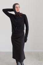 Lyla Silk Cashmere Hood - Carbon
