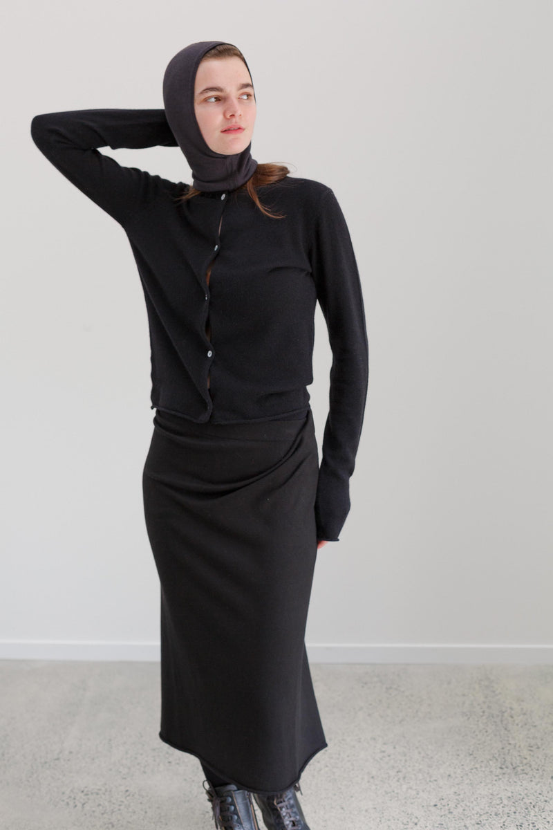 Lyla Silk Cashmere Hood - Carbon