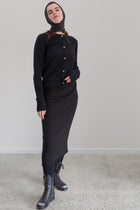 Lyla Silk Cashmere Hood - Carbon