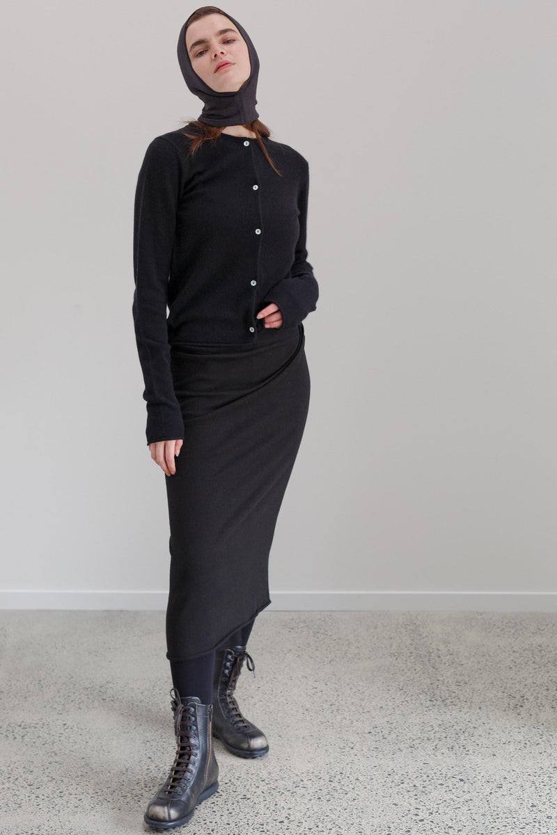 Lyla Silk Cashmere Hood - Carbon