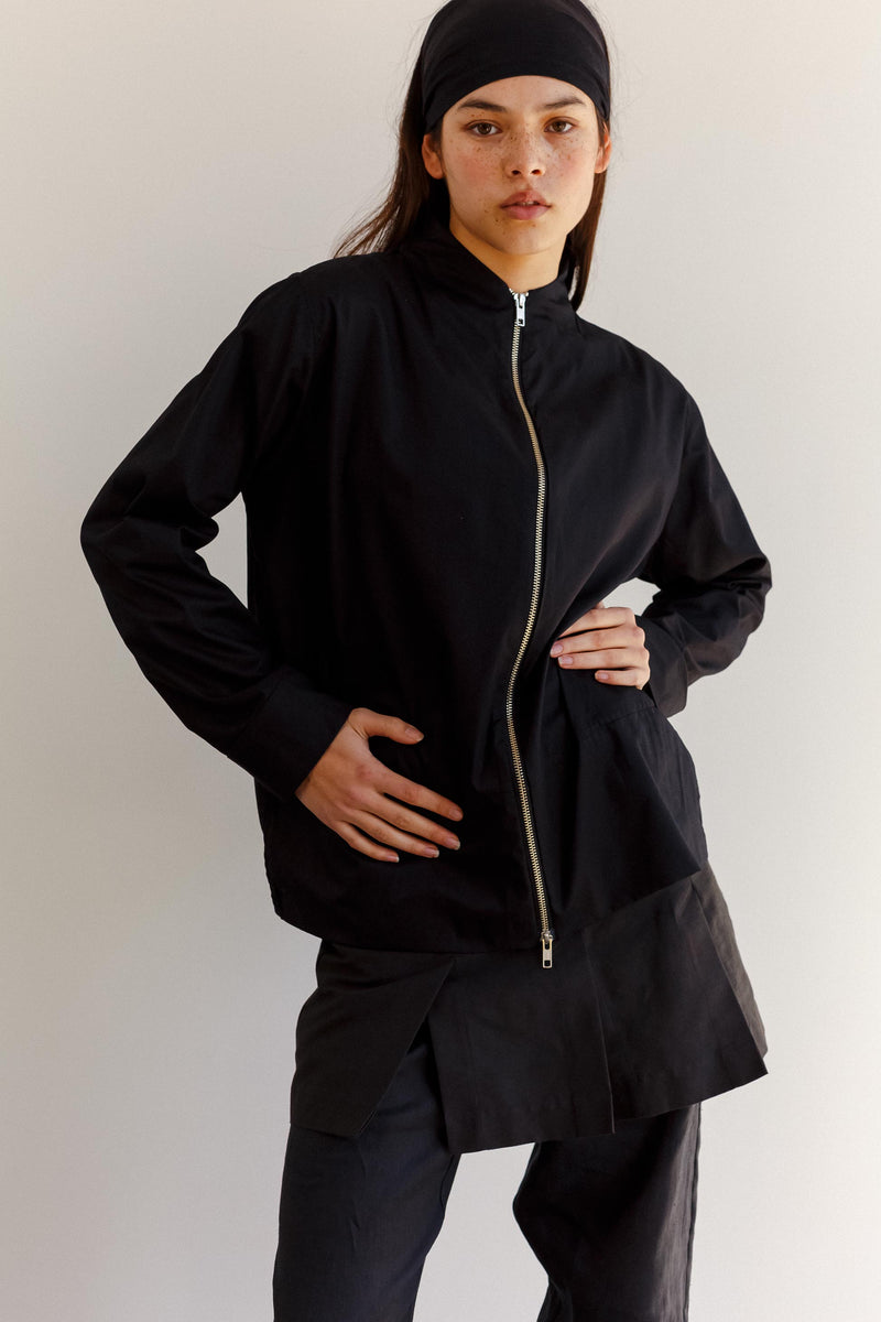 Ras Cotton Poplin Jacket - Black