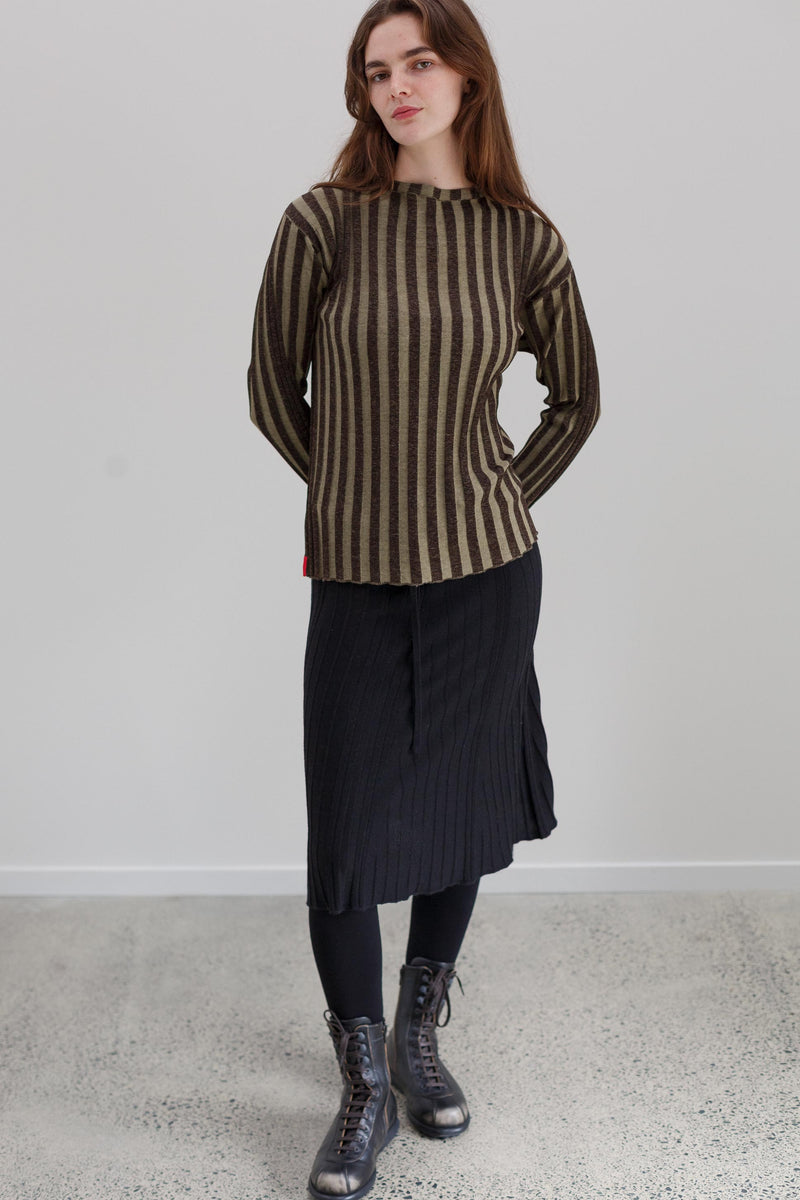 Napoleon Silk Top - Distressed Stripe