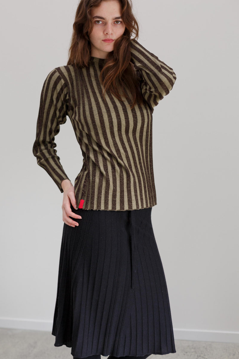 Napoleon Silk Top - Distressed Stripe