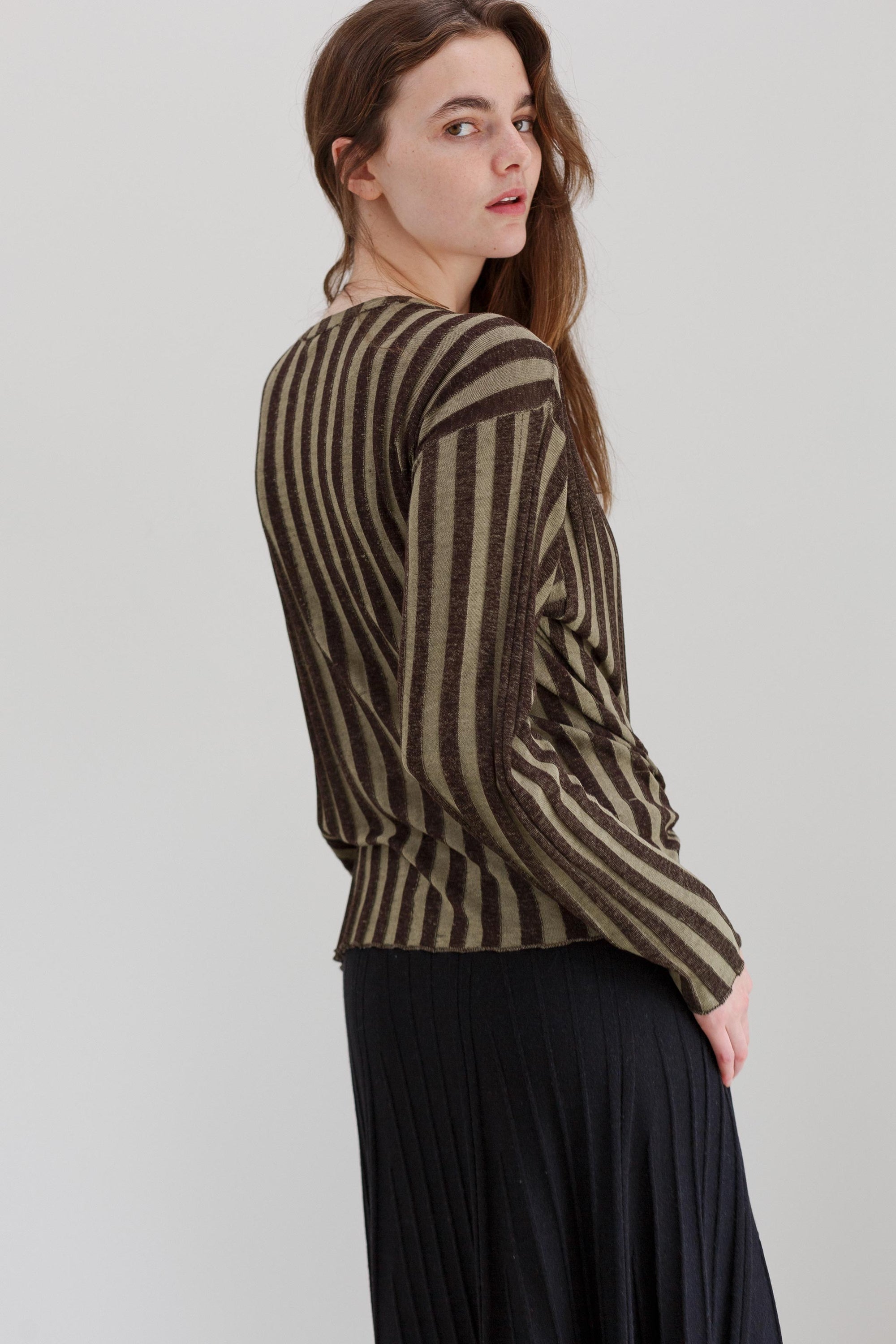 Napoleon Silk Top - Distressed Stripe