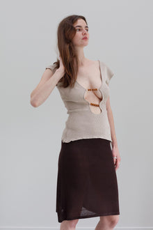 Wha Silk Top - Sand Marl