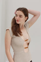 Wha Silk Top - Sand Marl