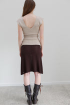 Cantella Silk Skirt - Coffee