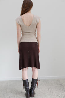 Cantella Silk Skirt - Coffee