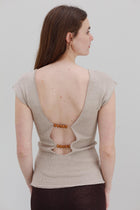 Wha Silk Top - Sand Marl