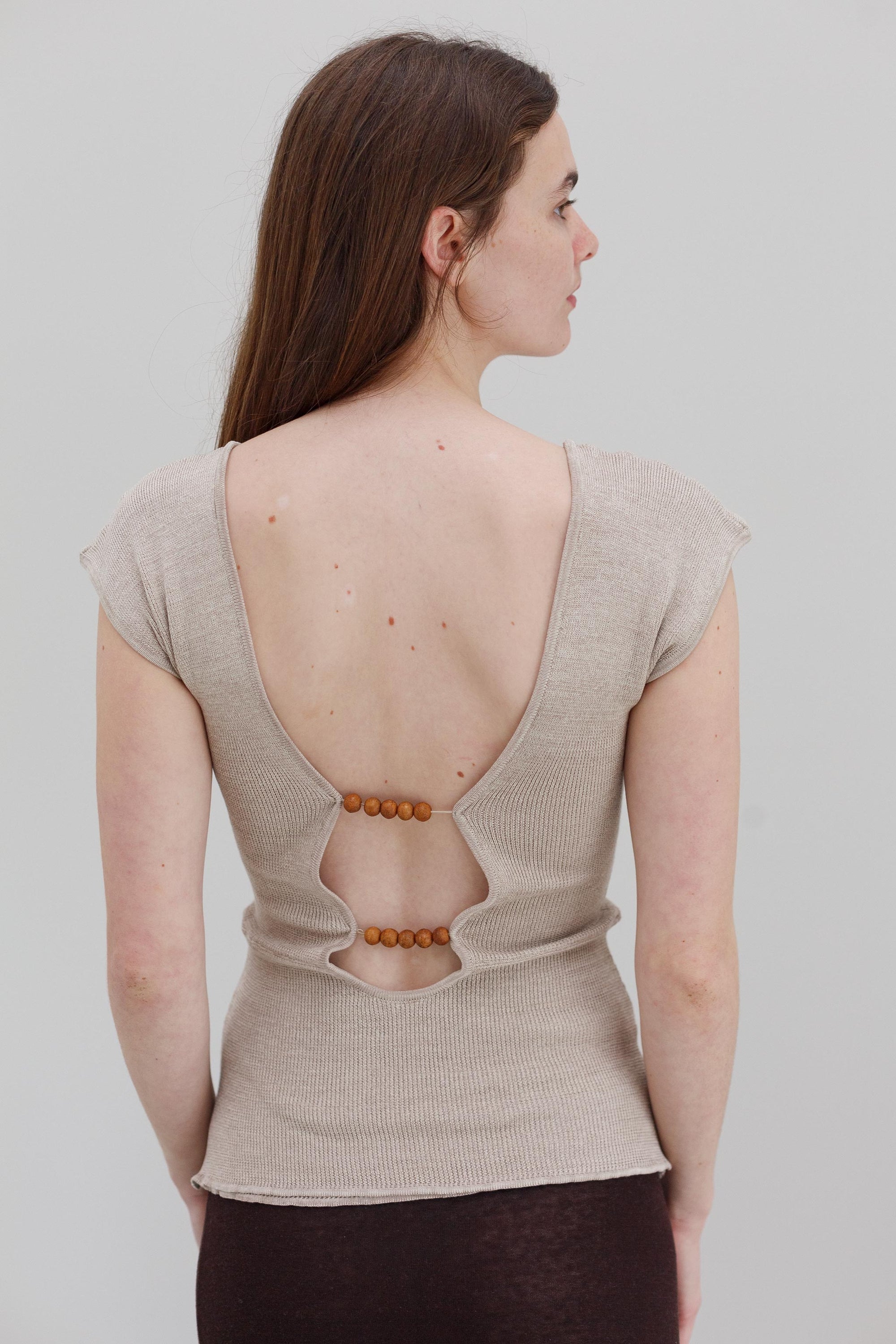 Wha Silk Top - Sand Marl