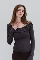 Flower Silk Top - Riverstone