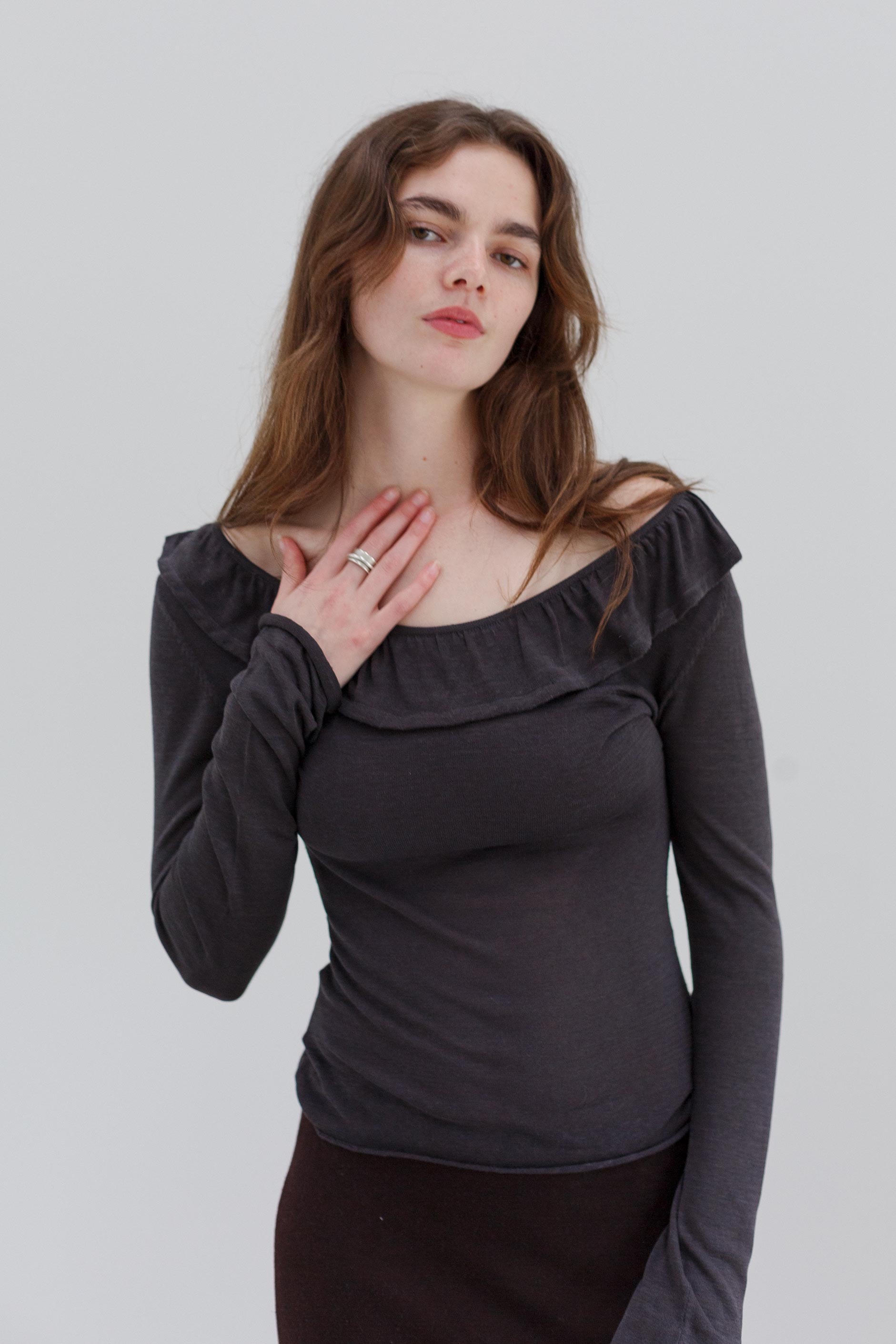 Flower Silk Top - Riverstone