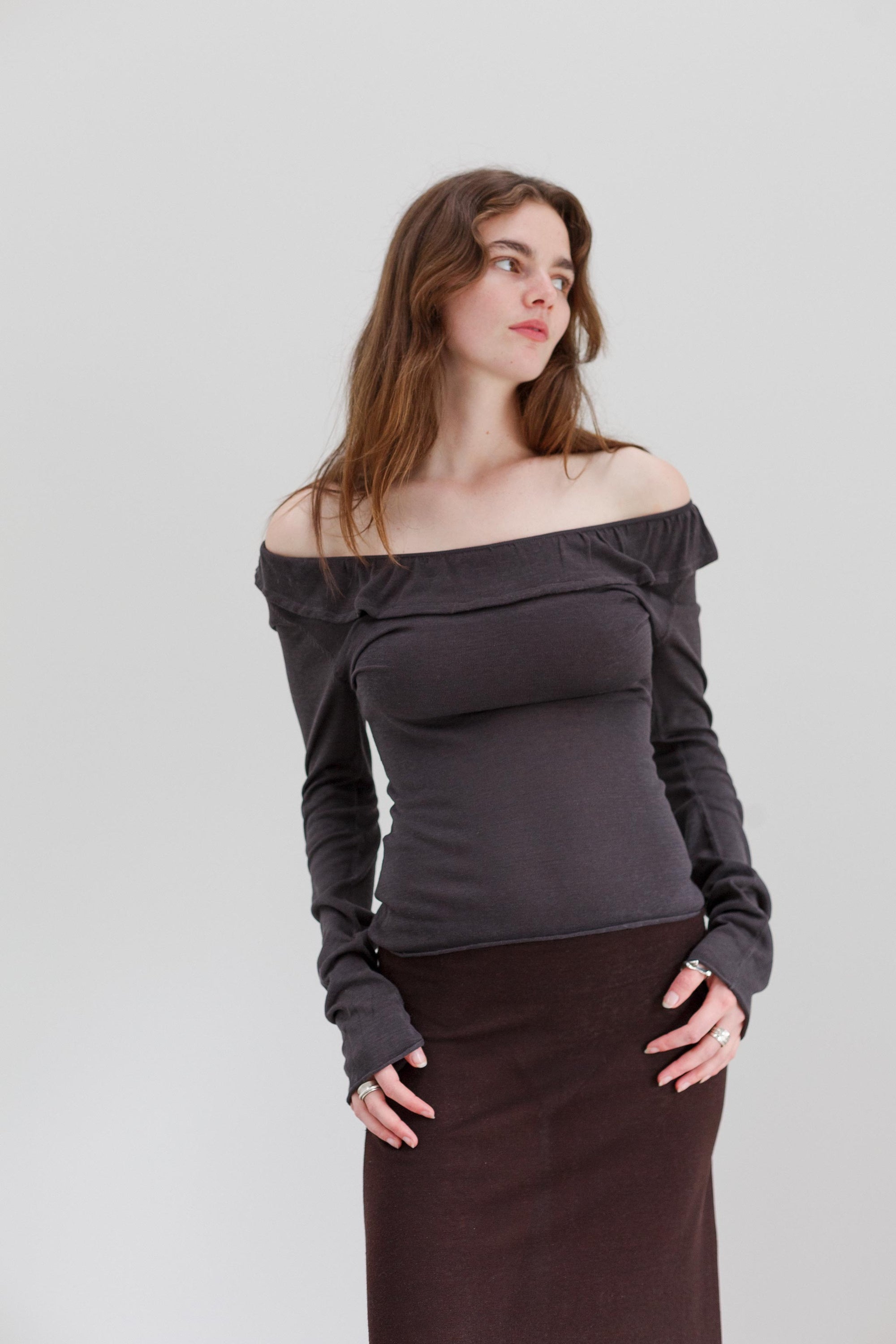Flower Silk Top - Riverstone