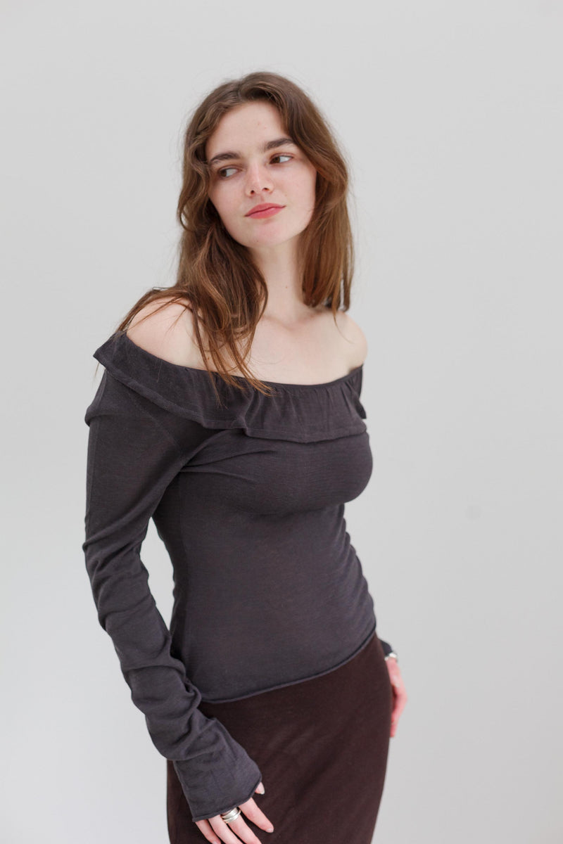 Flower Silk Top - Riverstone