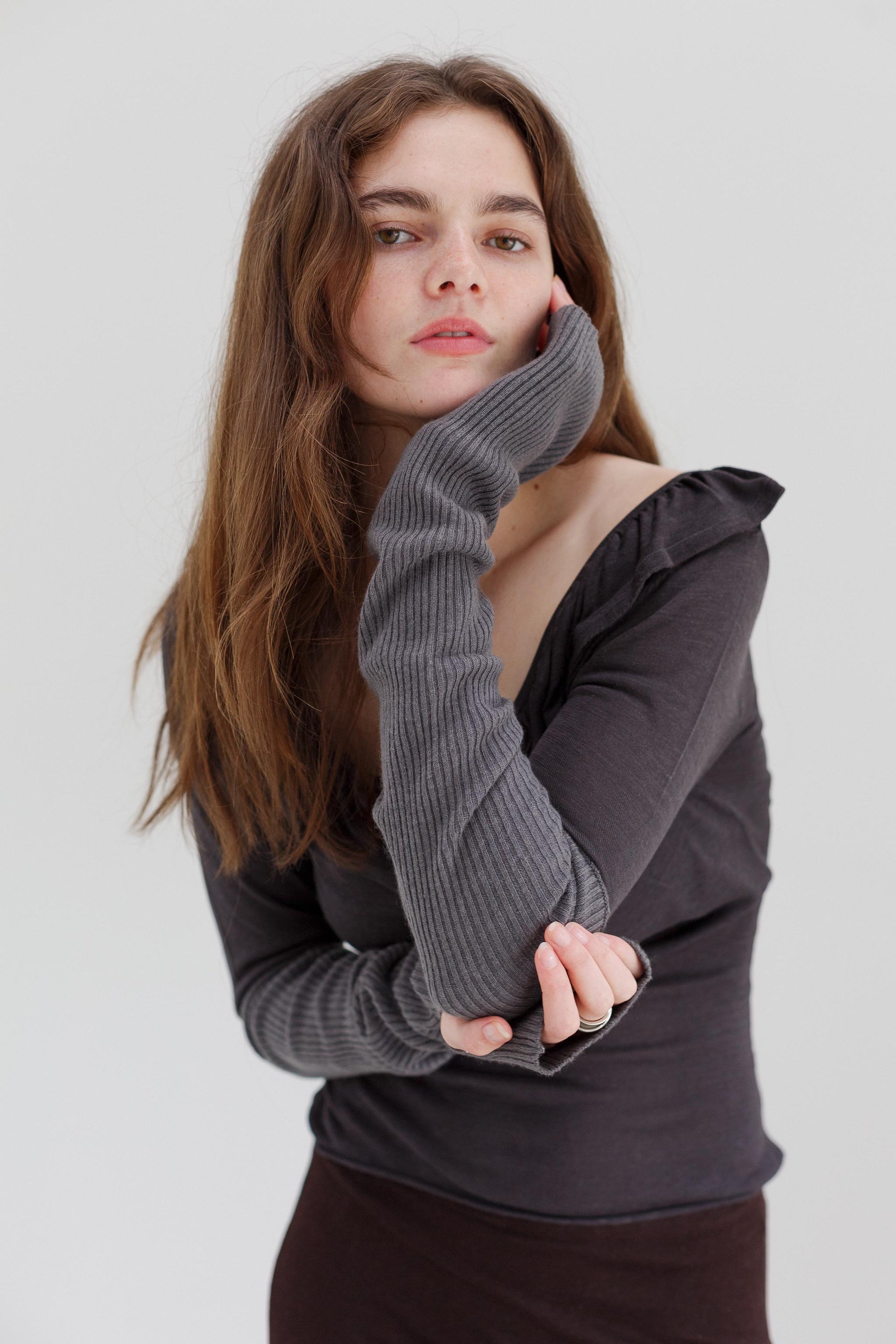 Deda Cashmere Gloves - Marl Grey