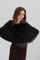 Lyra Cashmere Silk Cape - Black