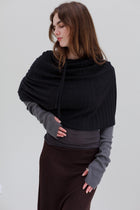 Lyra Cashmere Silk Cape - Black