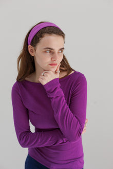 Rei Silk Cashmere Band - Deep Lilac