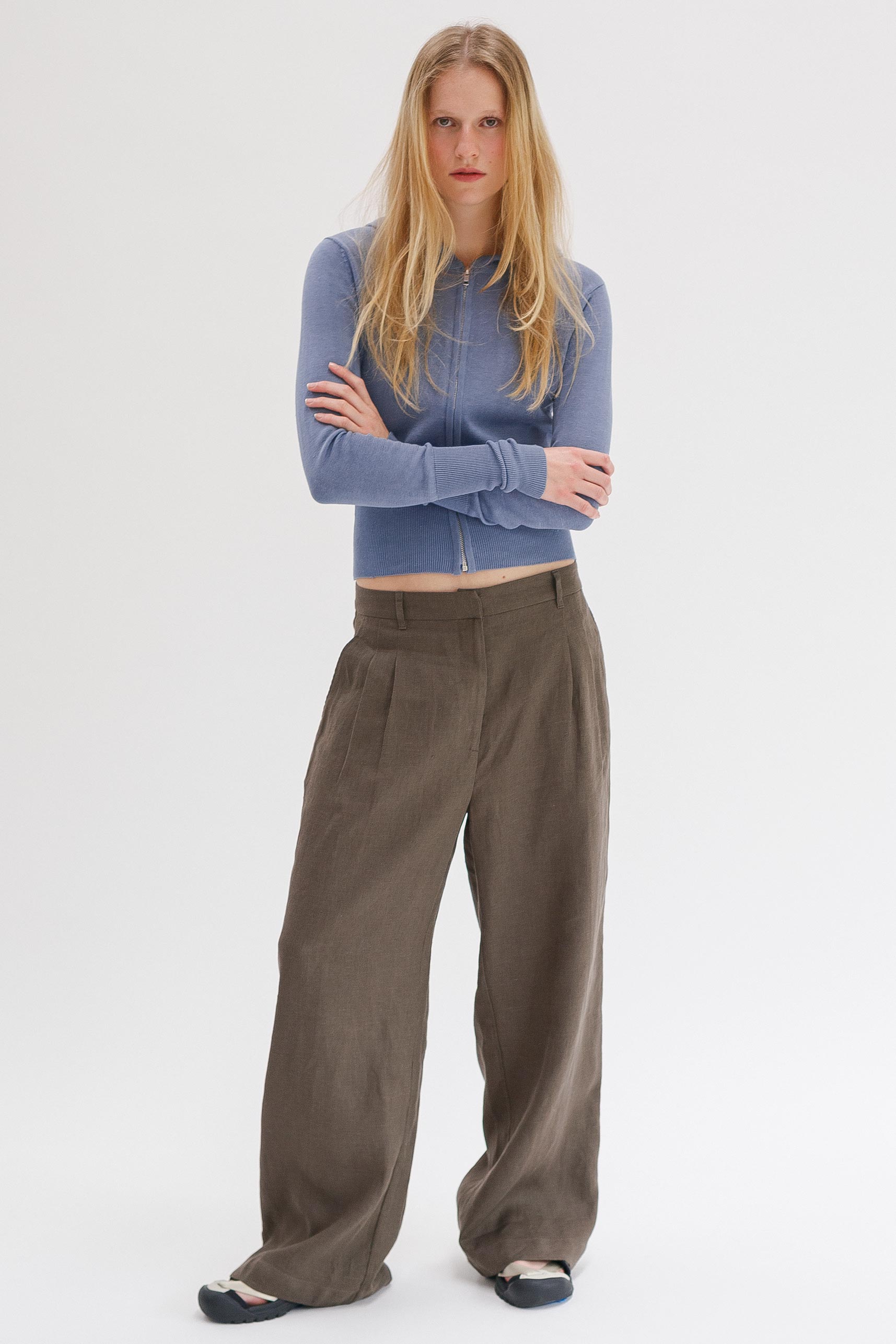 Wes Silk Cotton Hoodie - Bluebell