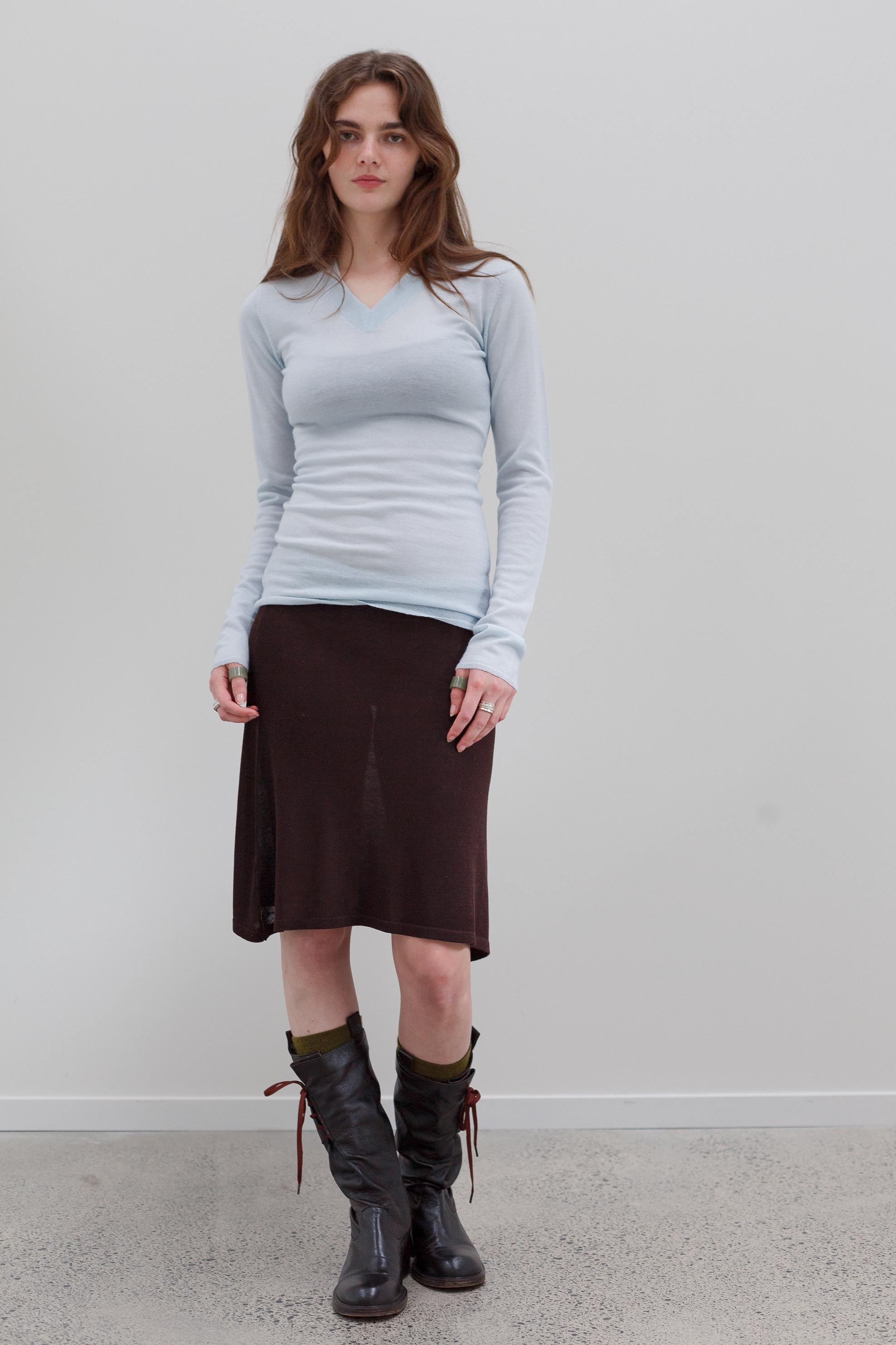 Cantella Silk Skirt - Coffee