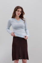 Cantella Silk Skirt - Coffee