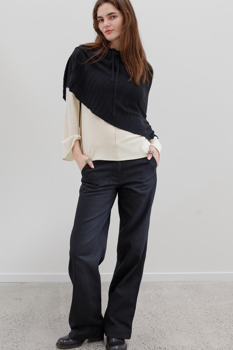 Lyra Cashmere Silk Cape - Black