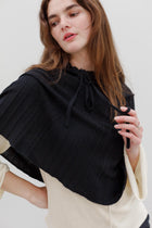 Lyra Cashmere Silk Cape - Black