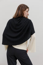 Lyra Cashmere Silk Cape - Black