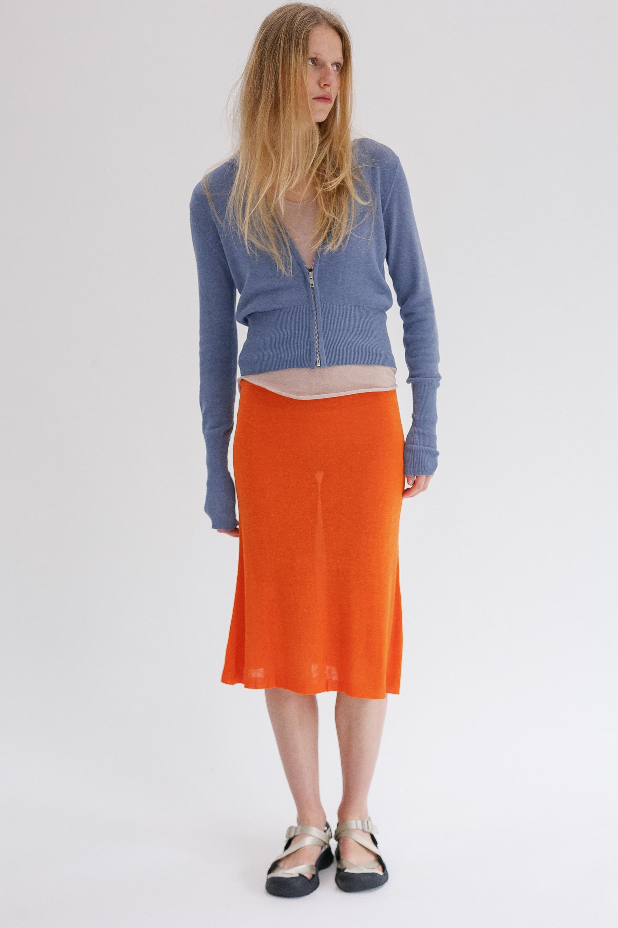 Domus Silk Skirt - Tangelo