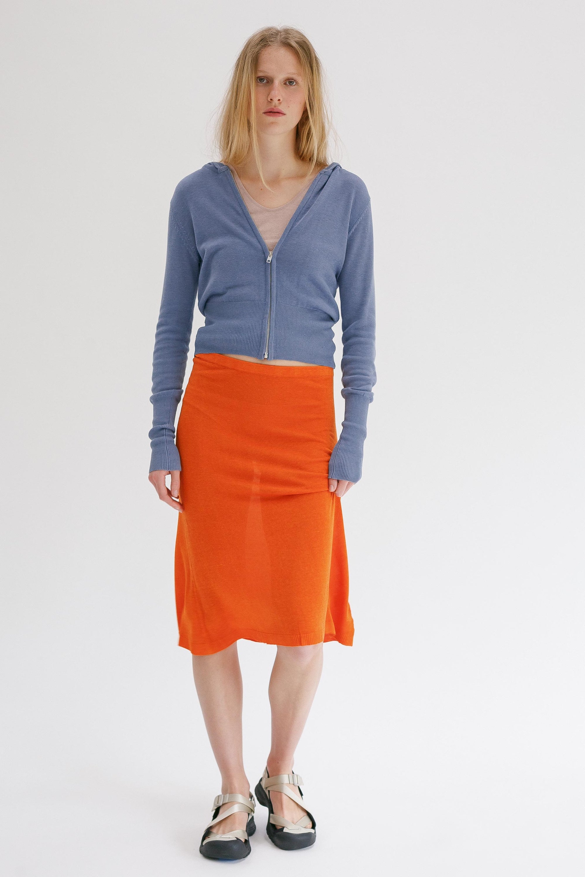 Domus Silk Skirt - Tangelo