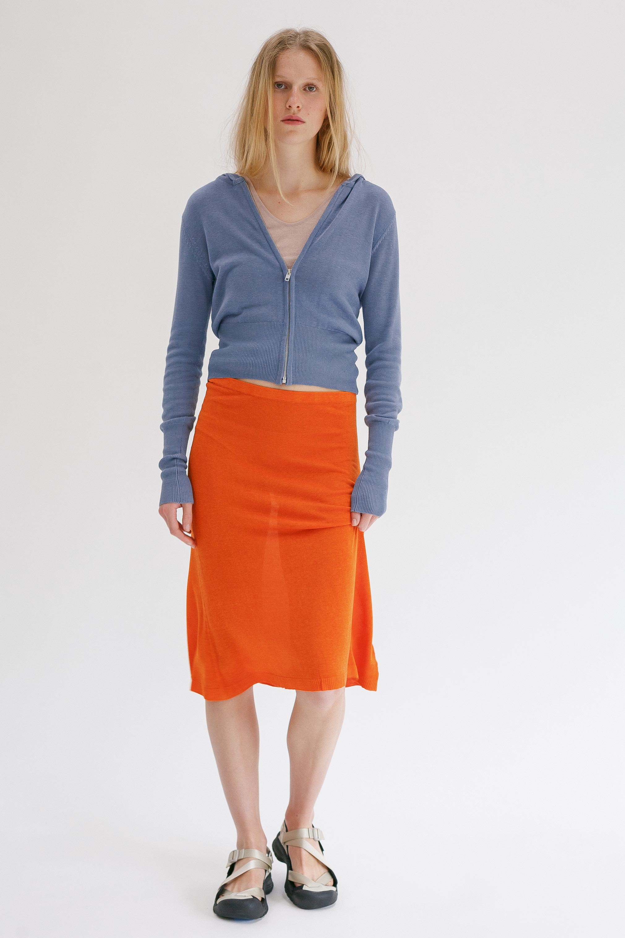 Domus Silk Skirt - Tangelo