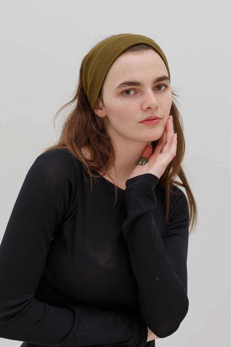 Rei Silk Cashmere Band - Deep Chartreuse