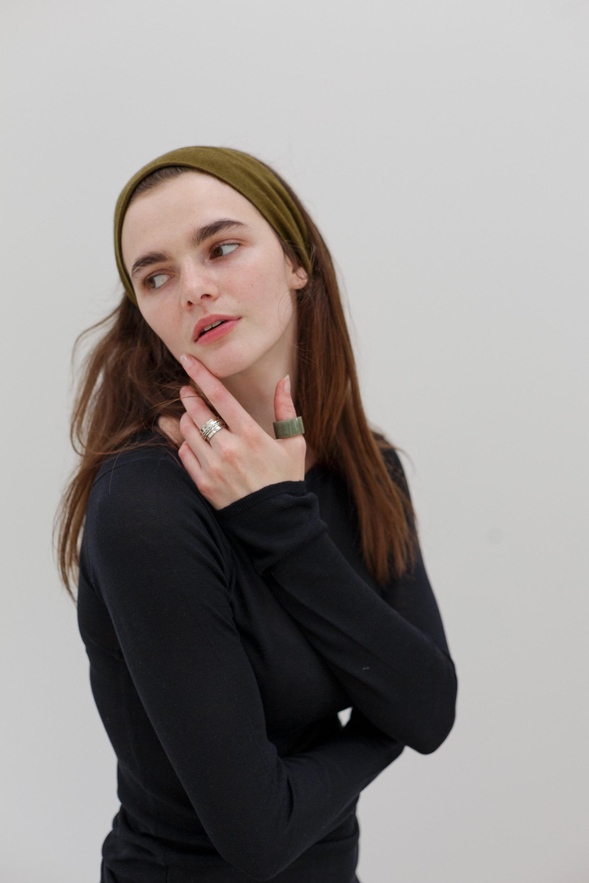 Rei Silk Cashmere Band - Deep Chartreuse