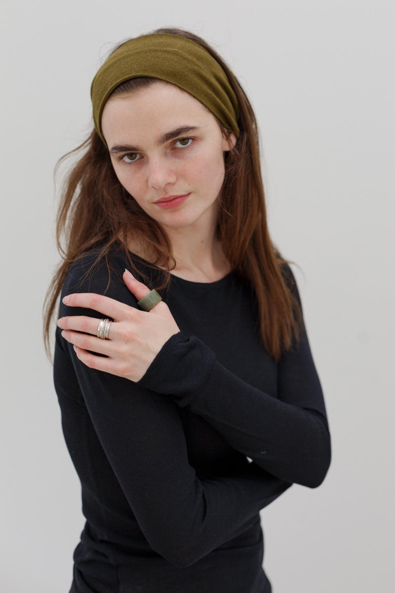 Rei Silk Cashmere Band - Deep Chartreuse