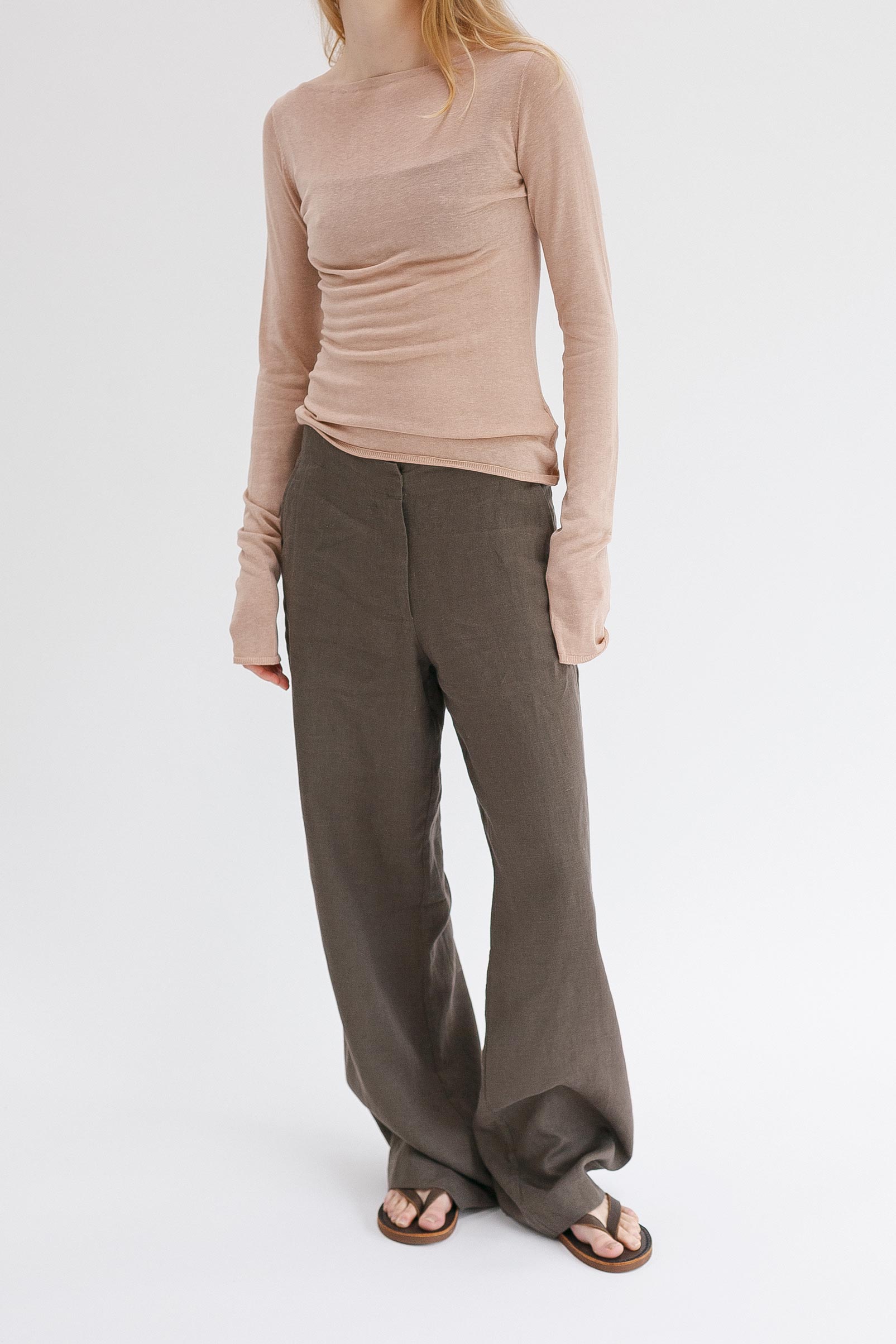 Leeway Linen Pants - Khaki