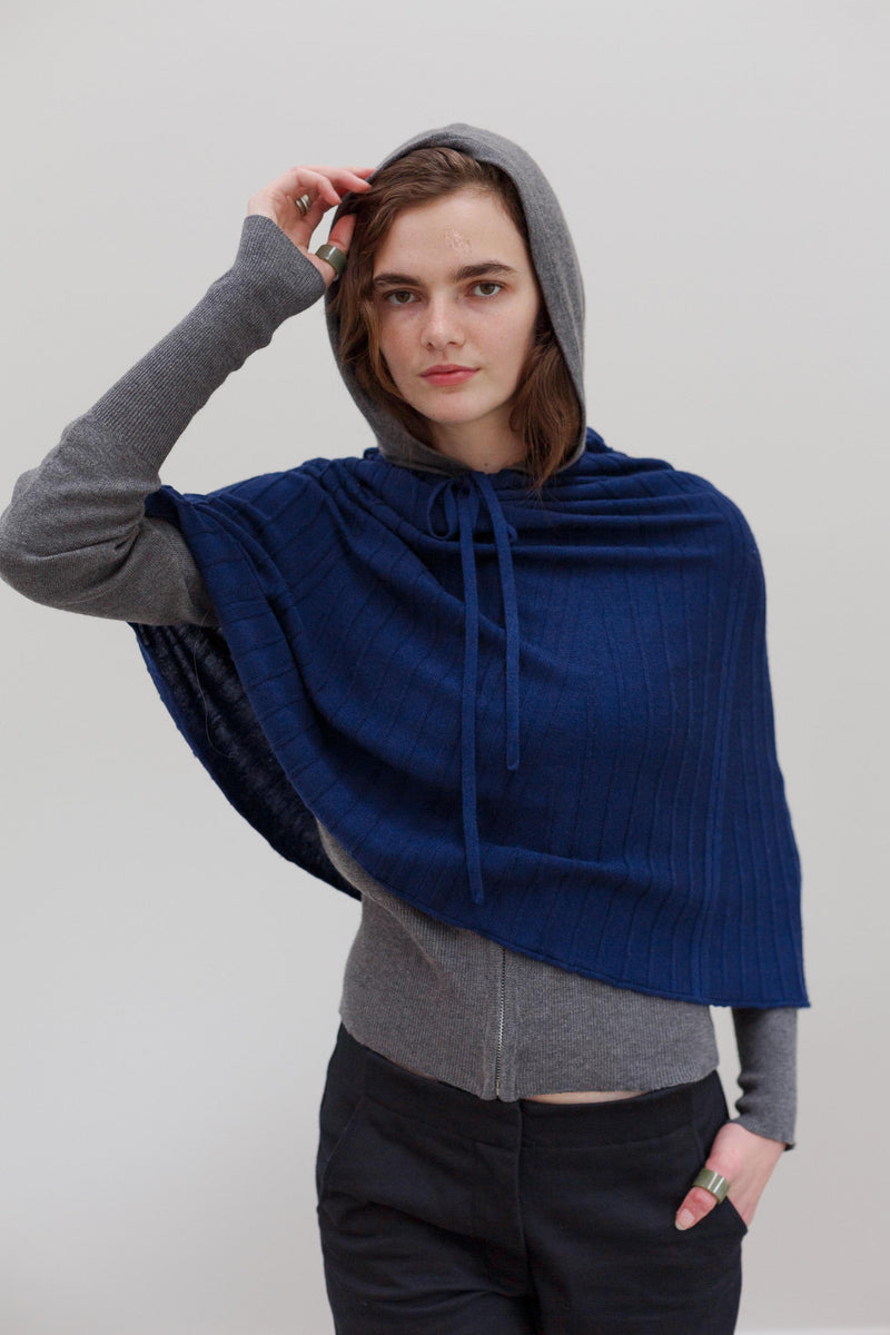 Lyra Cashmere Silk Cape - Berry Noir