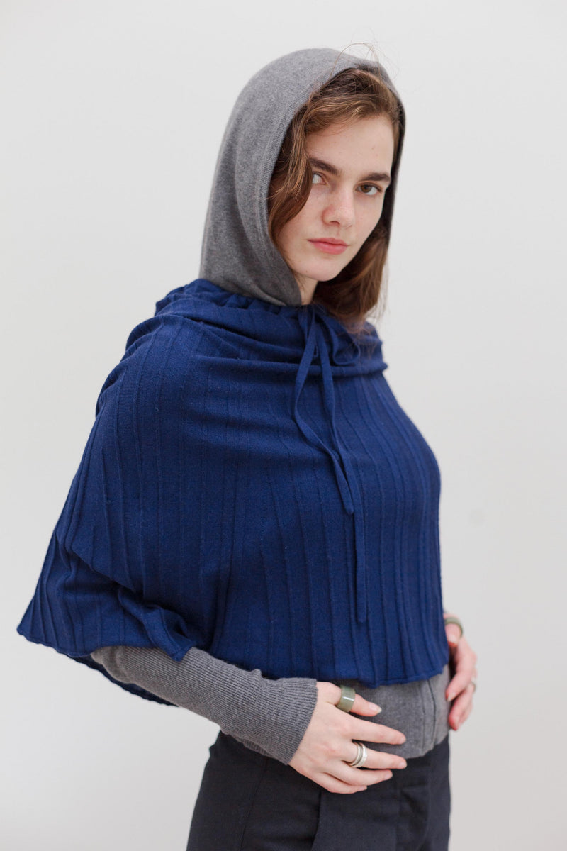 Lyra Cashmere Silk Cape - Berry Noir