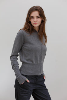 Wes Silk Cotton Hoodie - Marl Grey